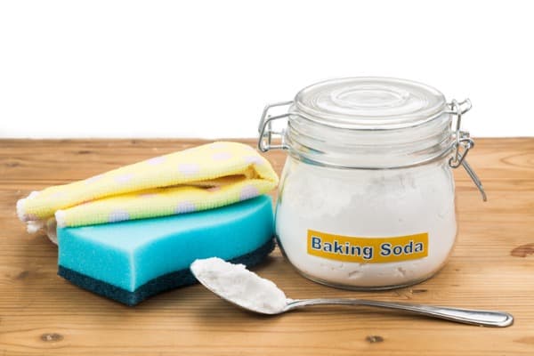 baking soda and absorbent towel