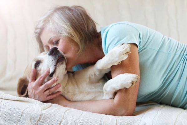 woman and-dog