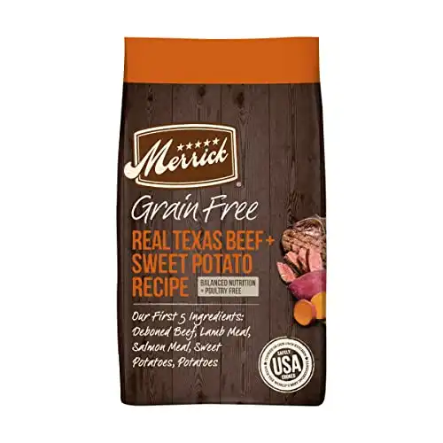 Merrick Dry Dog Food, Real Texas Beef and Sweet Potato Grain Free Dog Food Recipe